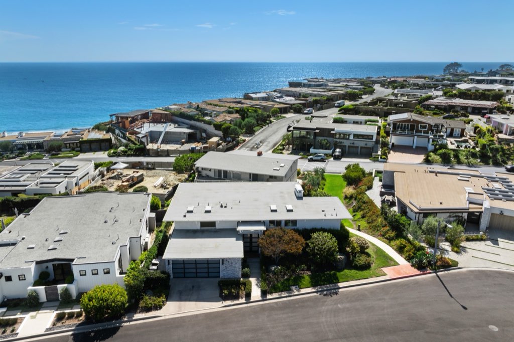 Bluff-top coastal home: From above